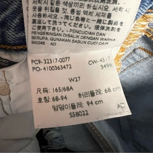 Levi’s 501 Shorts Women 27 High Rise Cut Off Jean Light Wash Button Fly B4 - Picture 6 of 9